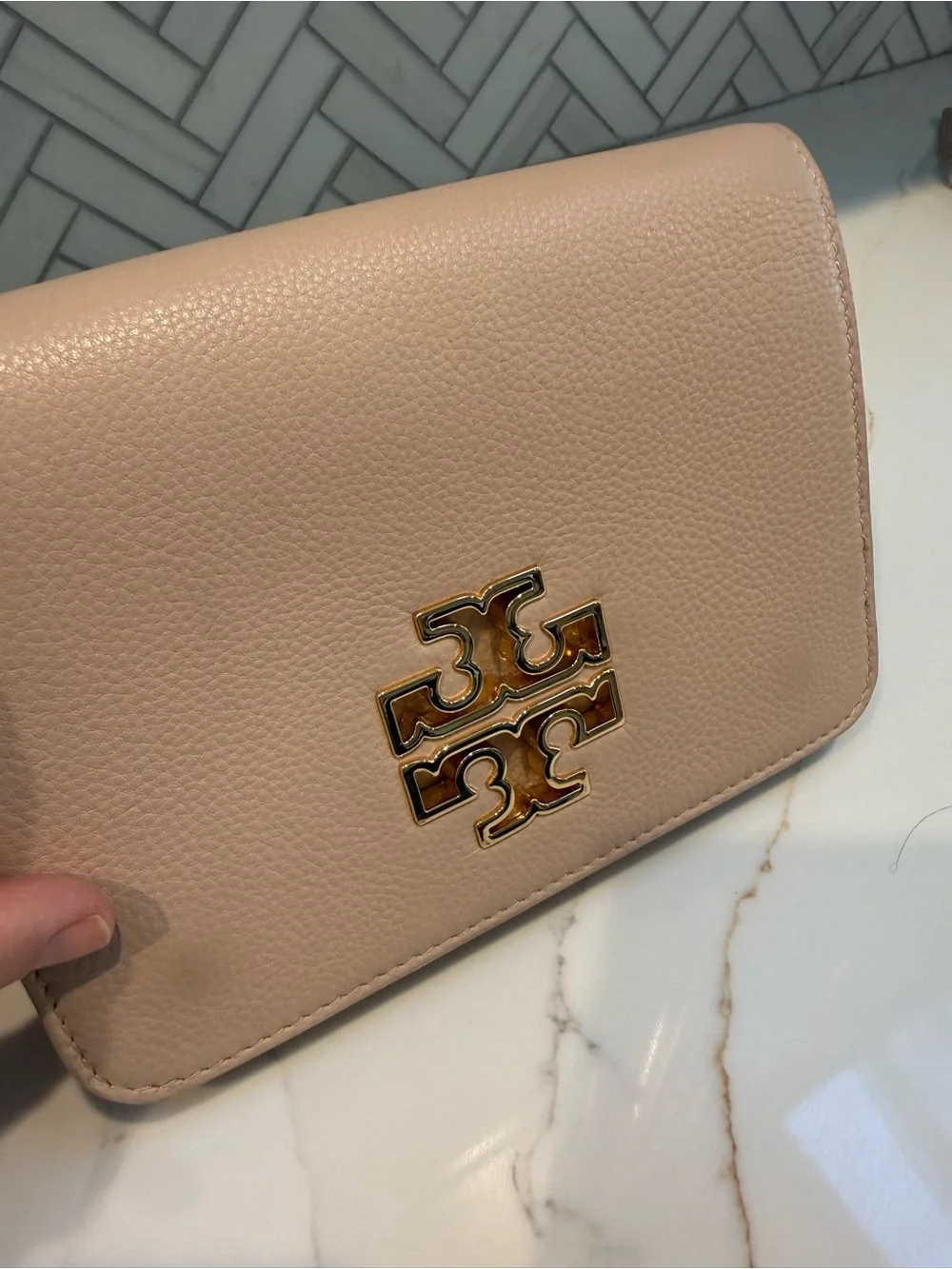 Tory Burch Kira Small Leather Crossbody - Taupe
